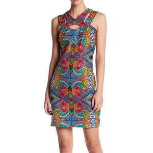 TAYLOR Double Strap Printed Dress Colorful Floral